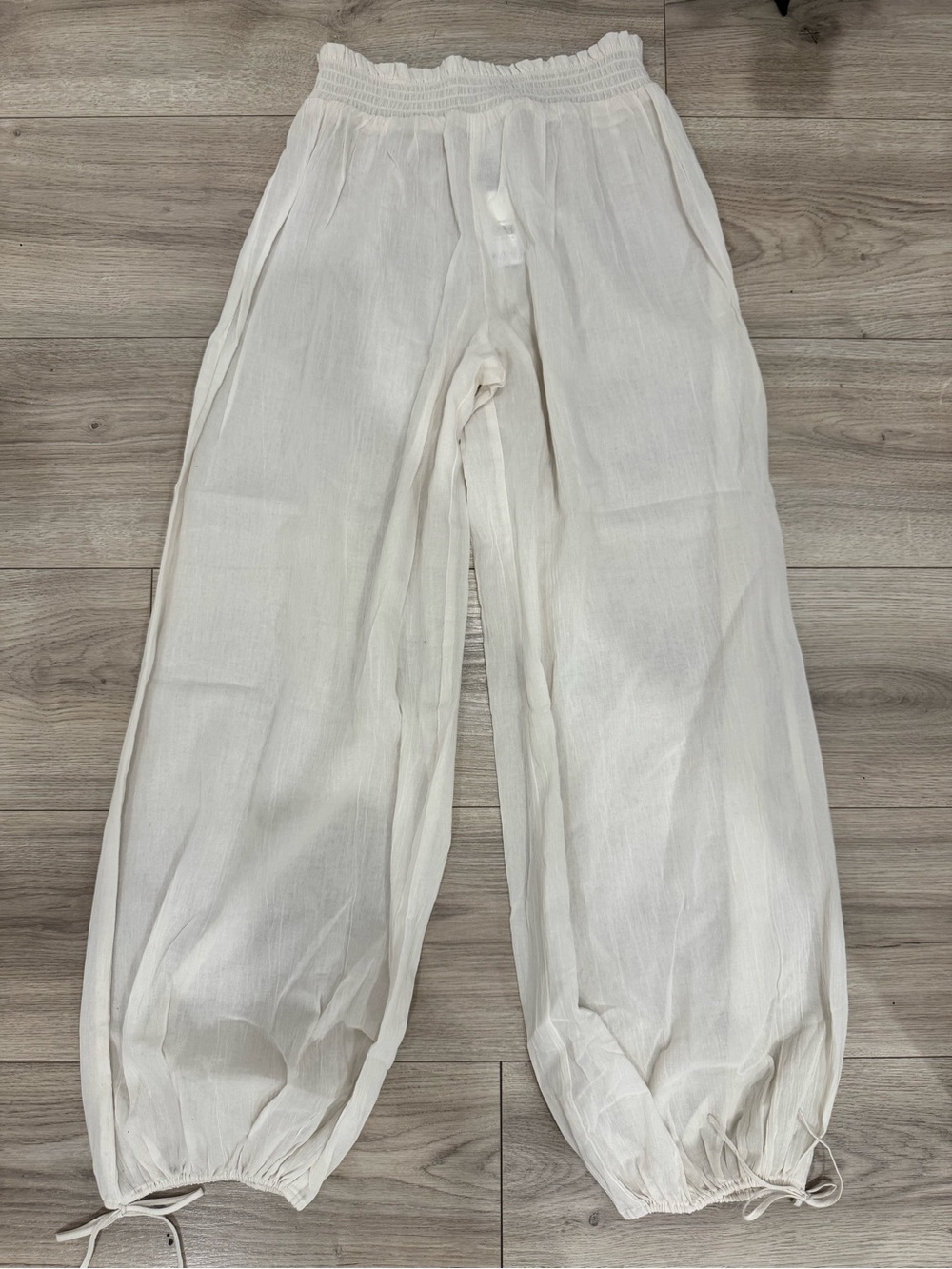 H&M Cream Crinkled Maxi Skirt with Elastic Waistband - Picture 7 of 8
